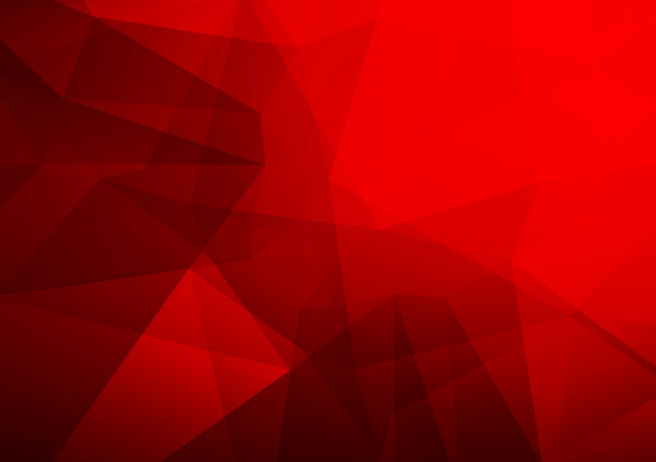 Abstract geometric background with overlapping red and dark red translucent polygons and sharp angles